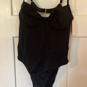 Victorias Secret black one piece open back- NWT - Size medium